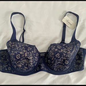 Soma Enticing Lift Full Coverage Unlined Bra Navy